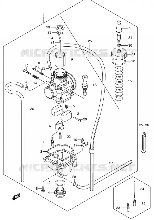 CARBURATOR Suzuki MOTO 85 RM 2005  RM85LK5(P3/P28)