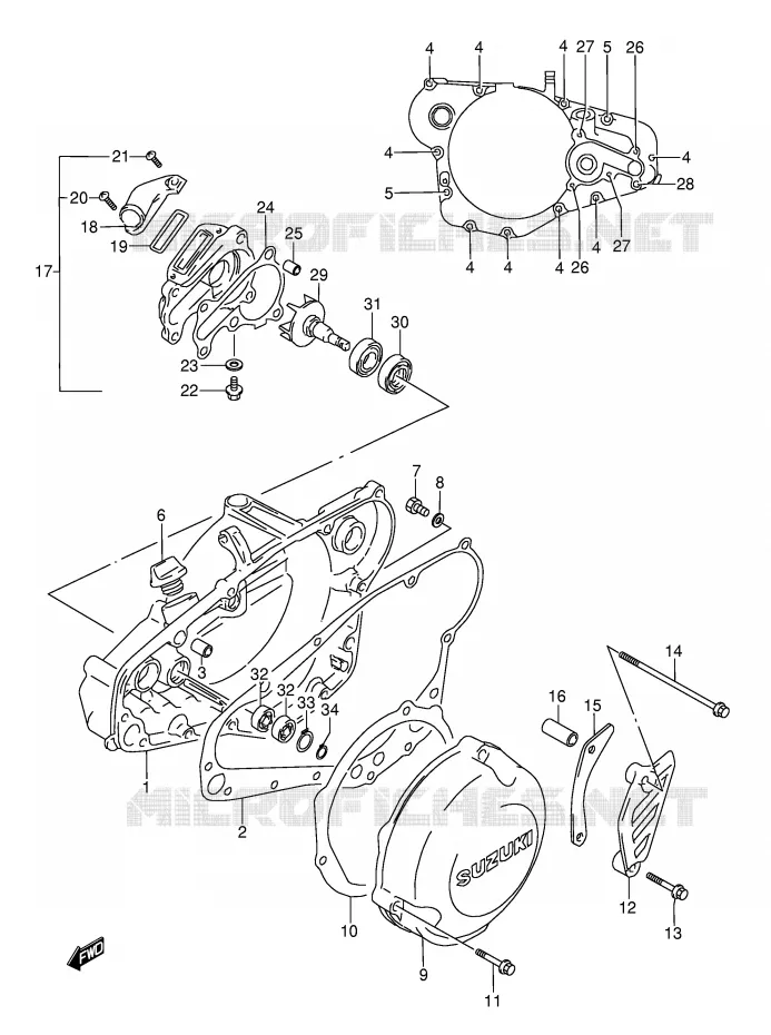 CASING (MODELE K) Suzuki MOTO 250 RMX 1990  RMX250L(E1)