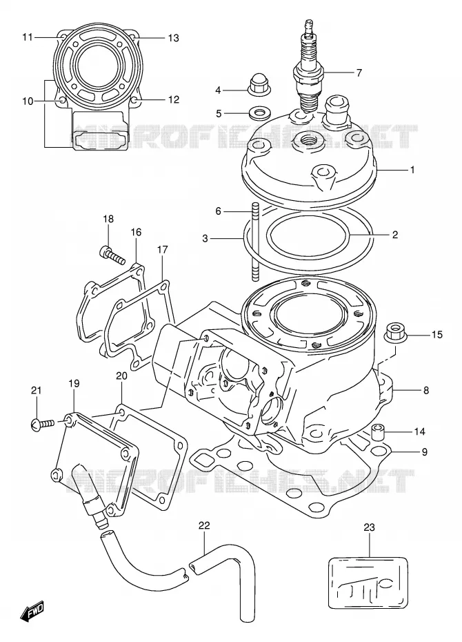 CILINDER Suzuki MOTO 80 RM 1999  RM80X(E24)