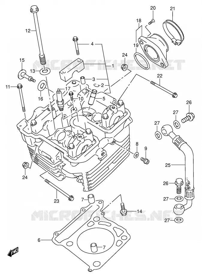 CILINDERKOP Suzuki MOTO 250 DR-Z 2003  DR-Z250K3(E24)