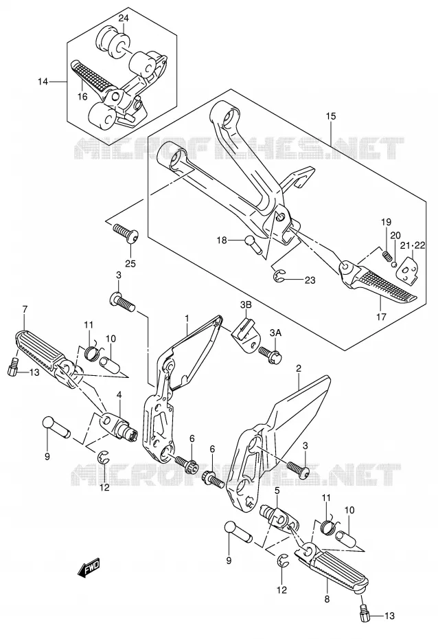 FOOTREST (MODELE K3) Suzuki MOTO 650 SV-S 2004  SV650SK4(E2)