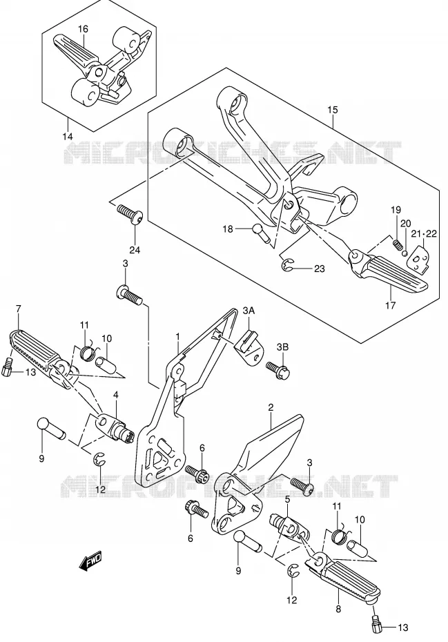FOOTREST (SV1000S/S1/S2K3) Suzuki MOTO 1000 SV 2005  SV1000S1K5(E2)