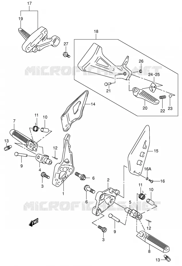 FOOTREST Suzuki MOTO 650 SV-S 2000  SV650SY(E2)