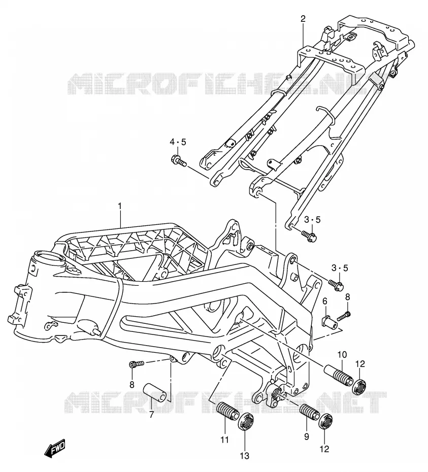 FRAME (MODEL K3/K4/K5/K6) Suzuki MOTO 650 SV 2005  SV650K5(E2)