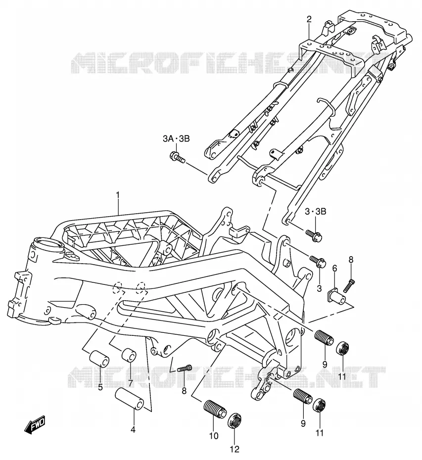 FRAME (MODELE K3) Suzuki MOTO 1000 SV 2005  SV1000S1K5(E2)