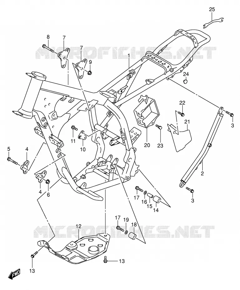 FRAME Suzuki MOTO 250 DR-Z 2002  DR-Z250K2(E3/E28)