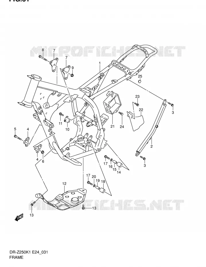 FRAME Suzuki MOTO 250 DR-Z 2004  DR-Z250K4(E24)