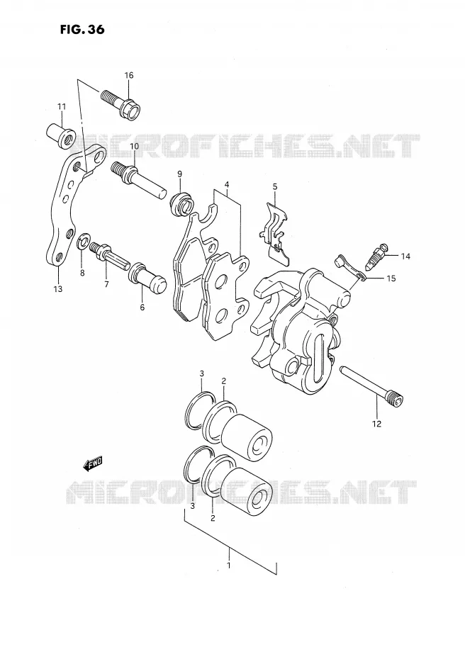 FRONT CALIPER (MODELE K/L) Suzuki MOTO 250 RMX 1990  RMX250L(E3)