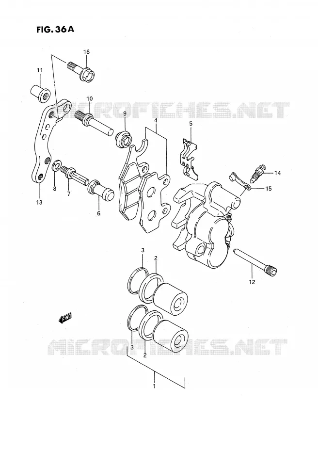 FRONT CALIPER (MODELE M/N/P/R/S) Suzuki MOTO 250 RMX 1993  RMX250P(E3)