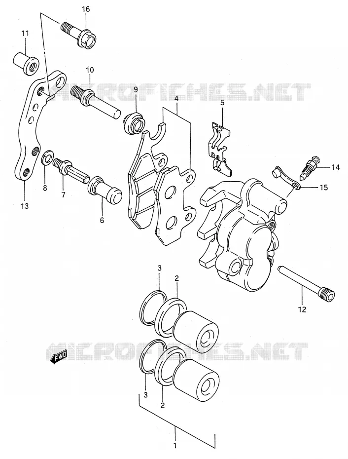 FRONT CALIPER (MODELE M/N/P/R) Suzuki MOTO 250 RMX 1993  RMX250P(E28)