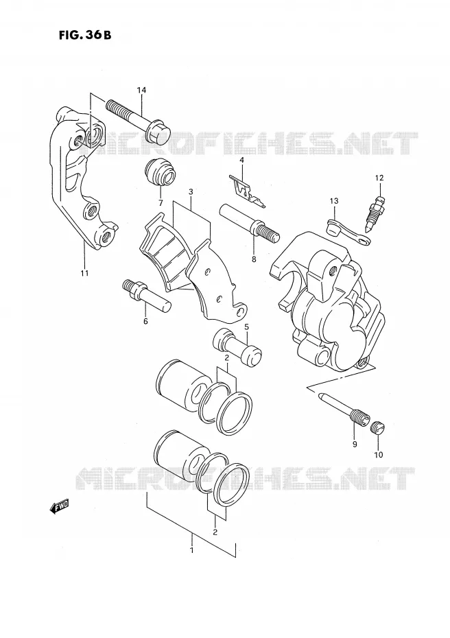 FRONT CALIPER (MODELE T) Suzuki MOTO 250 RMX 1996  RMX250T(E3)
