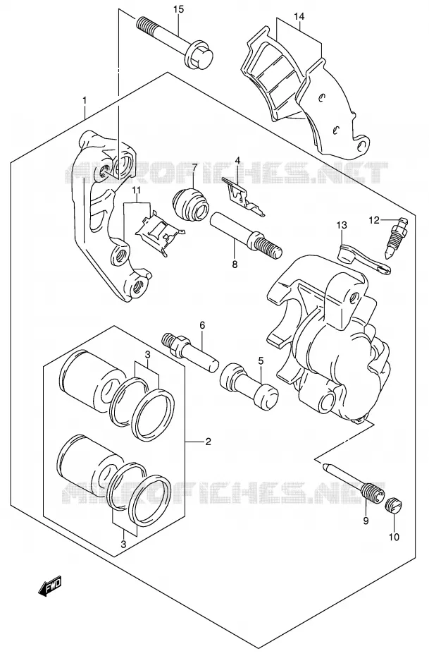 FRONT CALIPER Suzuki MOTO 250 DR-Z 2002  DR-Z250K2(E24)