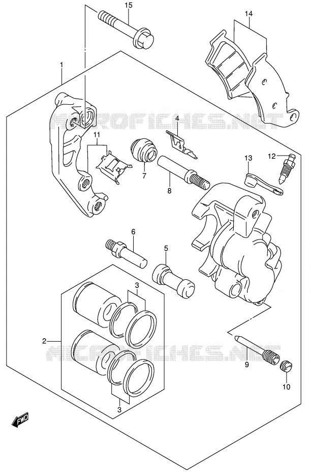 FRONT CALIPER Suzuki MOTO 250 DR-Z 2002  DR-Z250K2(E3/E28)