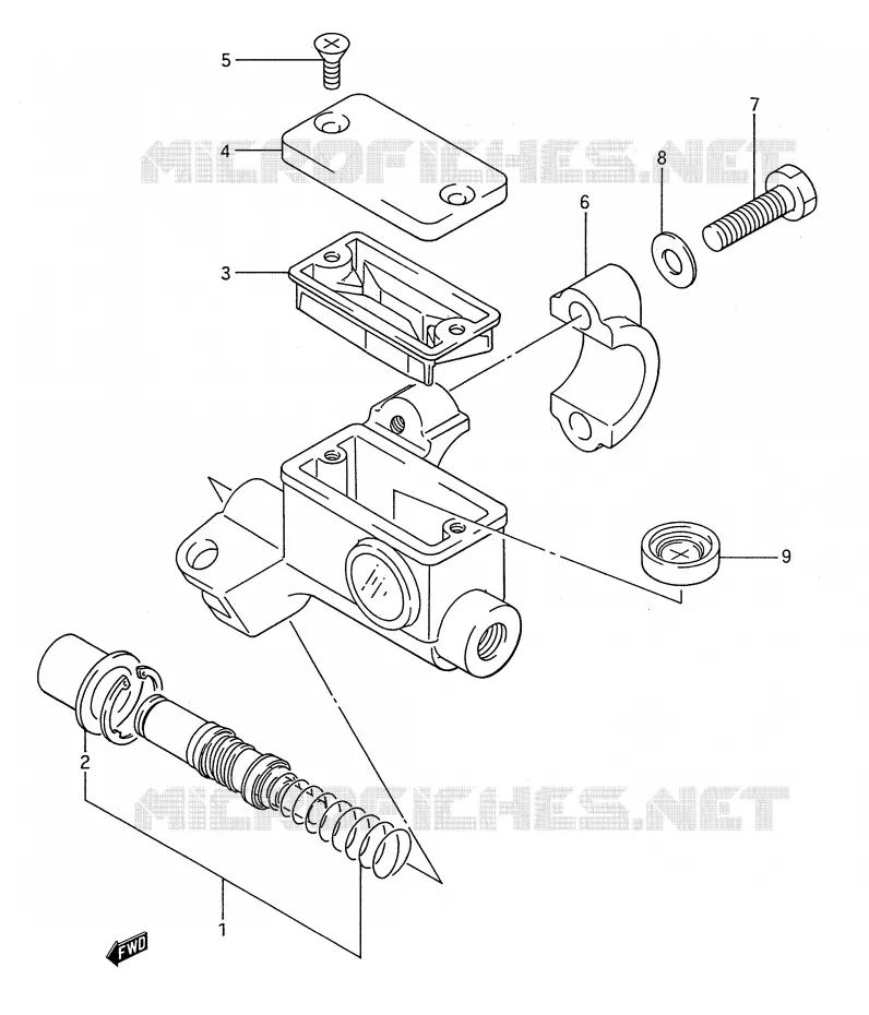 FRONT HOOFDREMCILINDER (MODELE G/H/J) Suzuki MOTO 80 RM 1992  RM80N(E28)