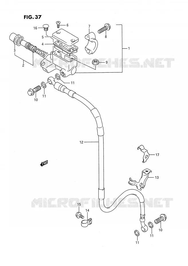 FRONT HOOFDREMCILINDER (MODELE K/L/M/N/P/R/S) Suzuki MOTO 250 RMX 1989  RMX250K(E3)