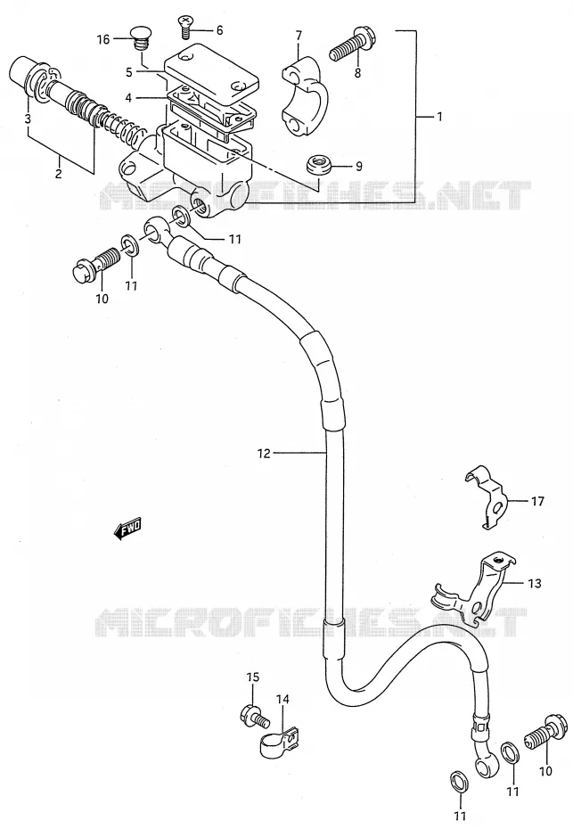 FRONT HOOFDREMCILINDER Suzuki MOTO 250 RMX 1991  RMX250M(E28)