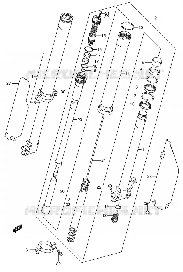 FRONT SCHOKDEMPER (MODELE K5) Suzuki MOTO 250 RM 2006  RM250ZK6(E3/E28)