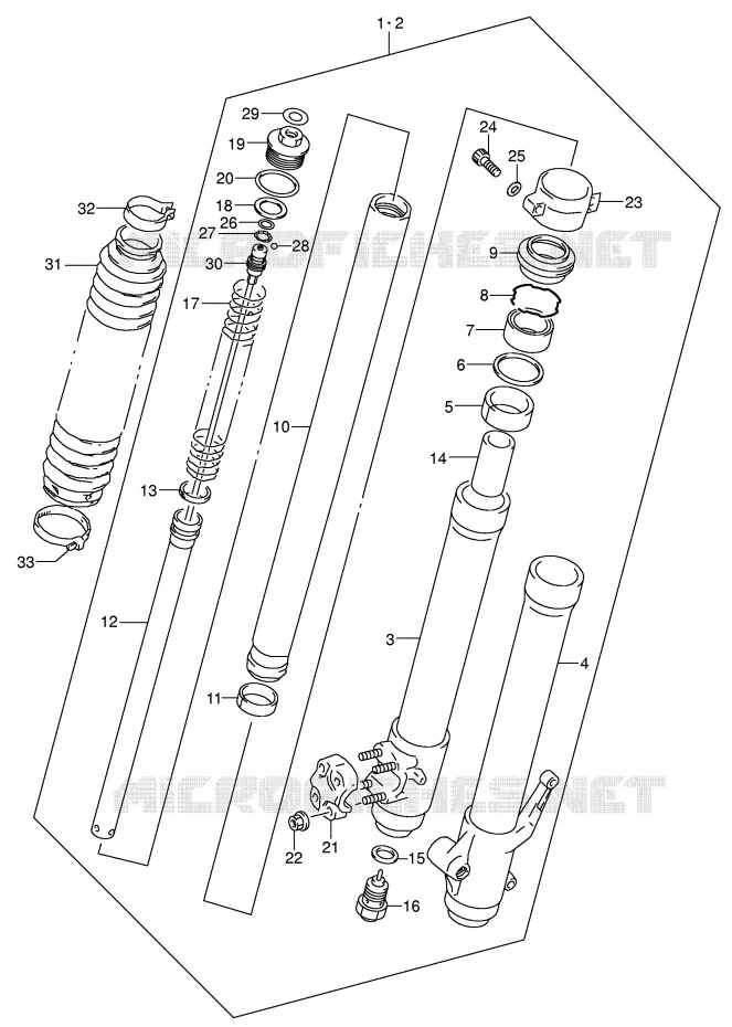FRONT SCHOKDEMPER Suzuki MOTO 250 DR-Z 2003  DR-Z250K3(E3/E28)