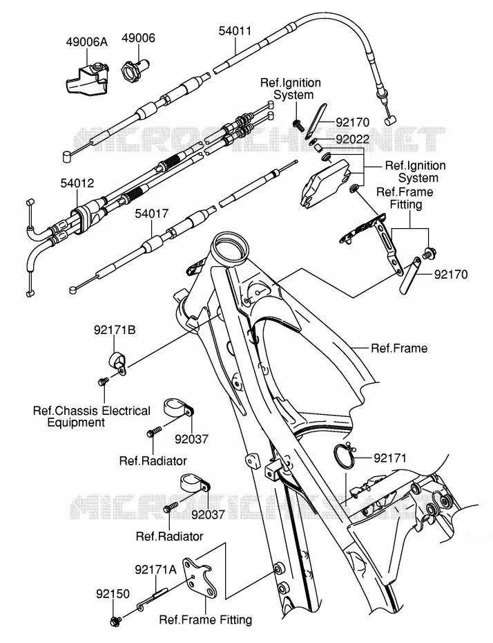 KABELS Suzuki MOTO 250 RM-Z 2005  RM-Z250K5(E19)
