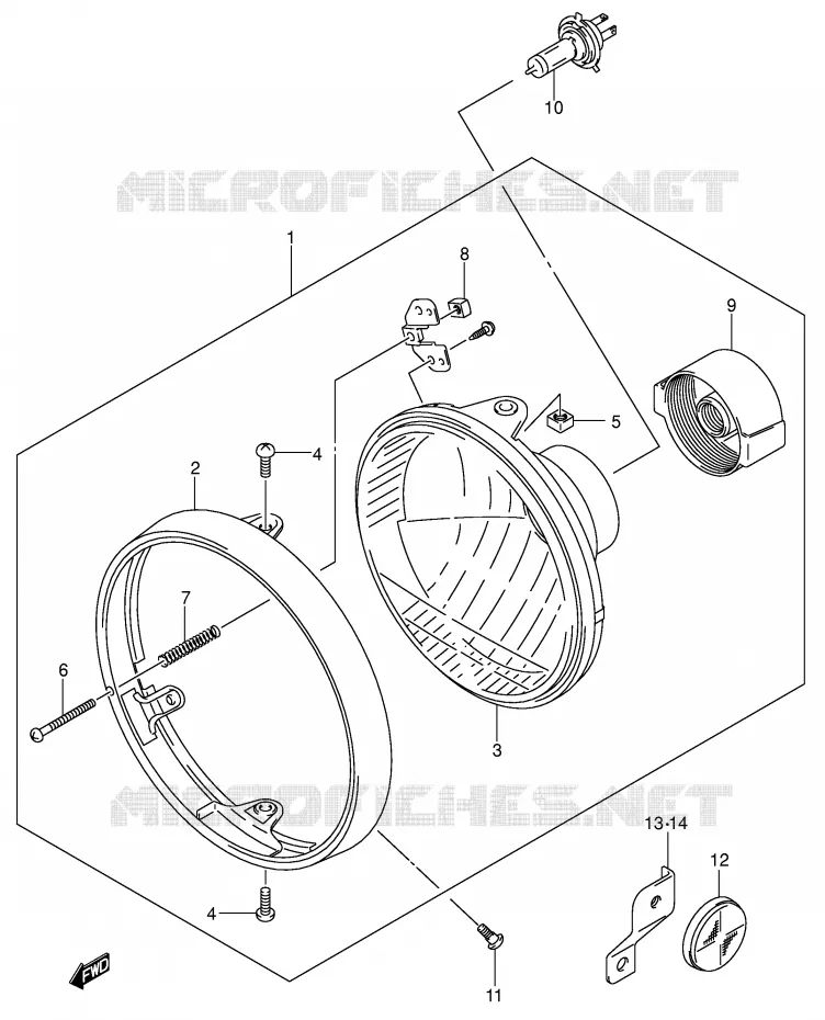 KOPLAMP (SV1000 E24) Suzuki MOTO 1000 SV-S 2003  SV1000S2K3(E2)