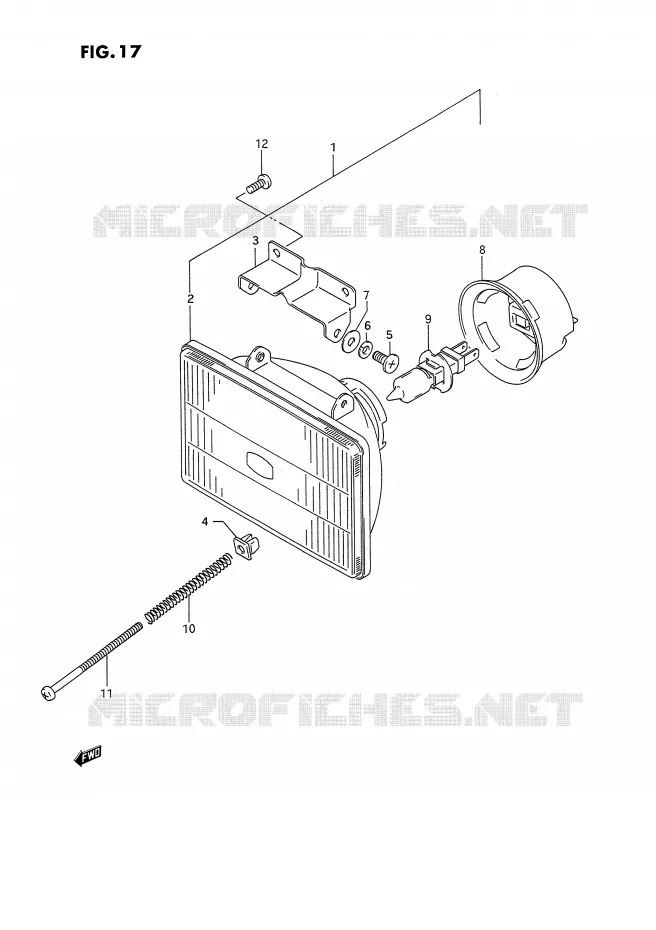 KOPLAMP Suzuki MOTO 250 RMX 1995  RMX250S(E3)