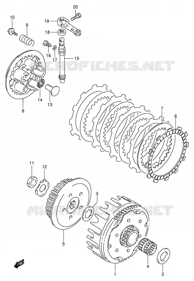 KOPPELING Suzuki MOTO 80 RM 2000  RM80XY(P2)