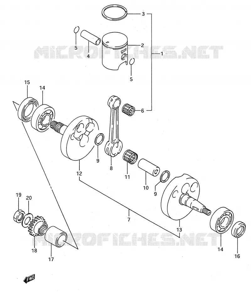 KRUKAS (MODELE M/N/P/R/S) Suzuki MOTO 80 RM 1990  RM80L(E28)