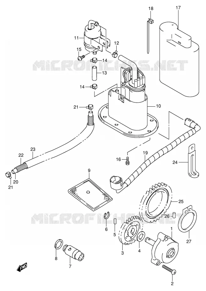 OLIEPOMP - FUEL PUMP (MODELE W) Suzuki MOTO 1000 TL-R 2002  TL1000RK2(E2)