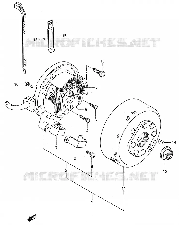 ONTSTEKING Suzuki MOTO 250 RMX 1994  RMX250R(E28)