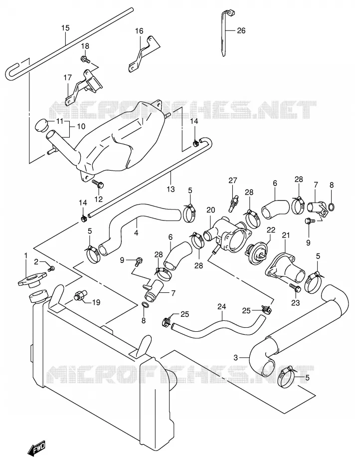 RADIATOR SLANG Suzuki MOTO 650 SV 2001  SV650K1(E2)