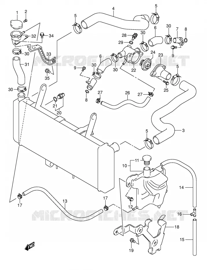RADIATOR SLANG Suzuki MOTO 650 SV 2007  SV650K7(E2)