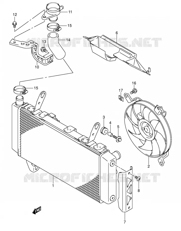 RADIATOR Suzuki MOTO 1000 SV 2003  SV1000U1K3(E2)
