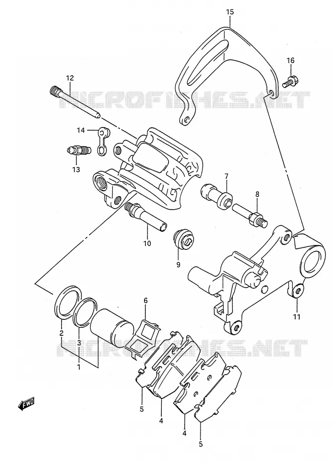 REAR CALIPER (MODELE K) Suzuki MOTO 250 RMX 1990  RMX250L(E28)