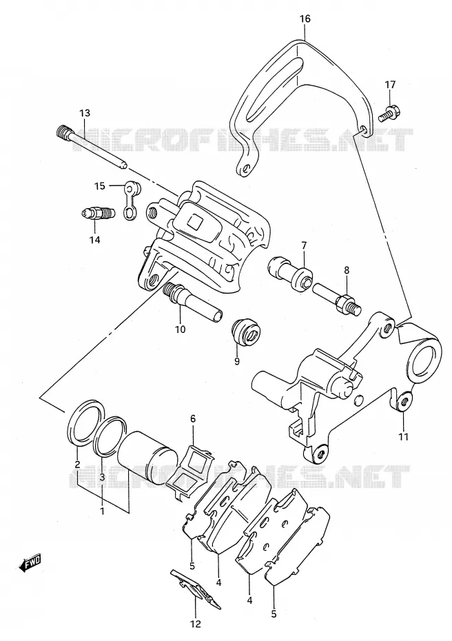 REAR CALIPER (MODELE L/M) Suzuki MOTO 250 RMX 1990  RMX250L(E28)