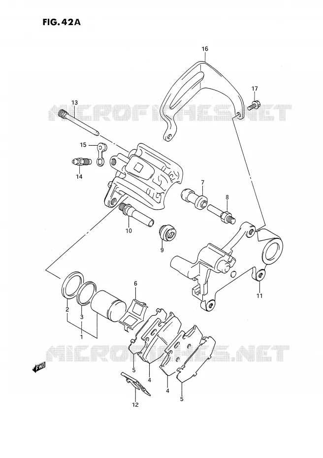 REAR CALIPER (MODELE L/M) Suzuki MOTO 250 RMX 1995  RMX250S(E3)