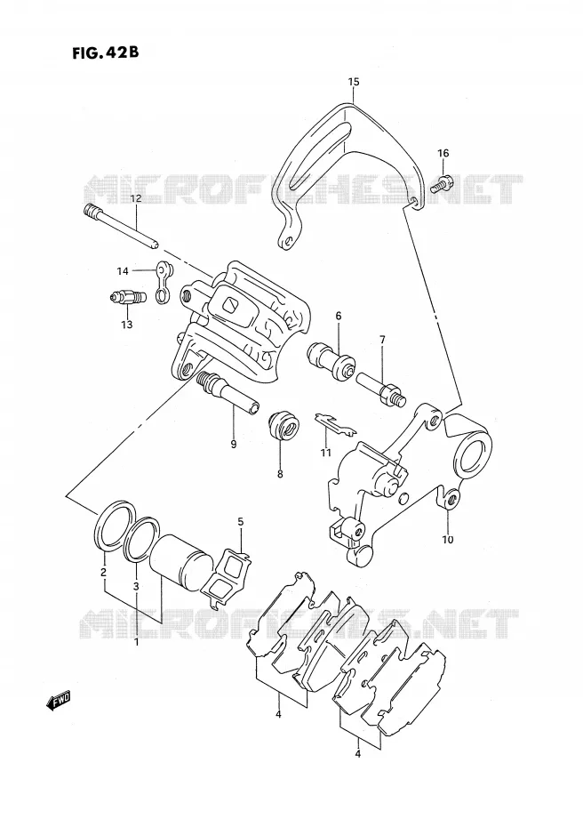 REAR CALIPER (MODELE N) Suzuki MOTO 250 RMX 1996  RMX250T(E3)
