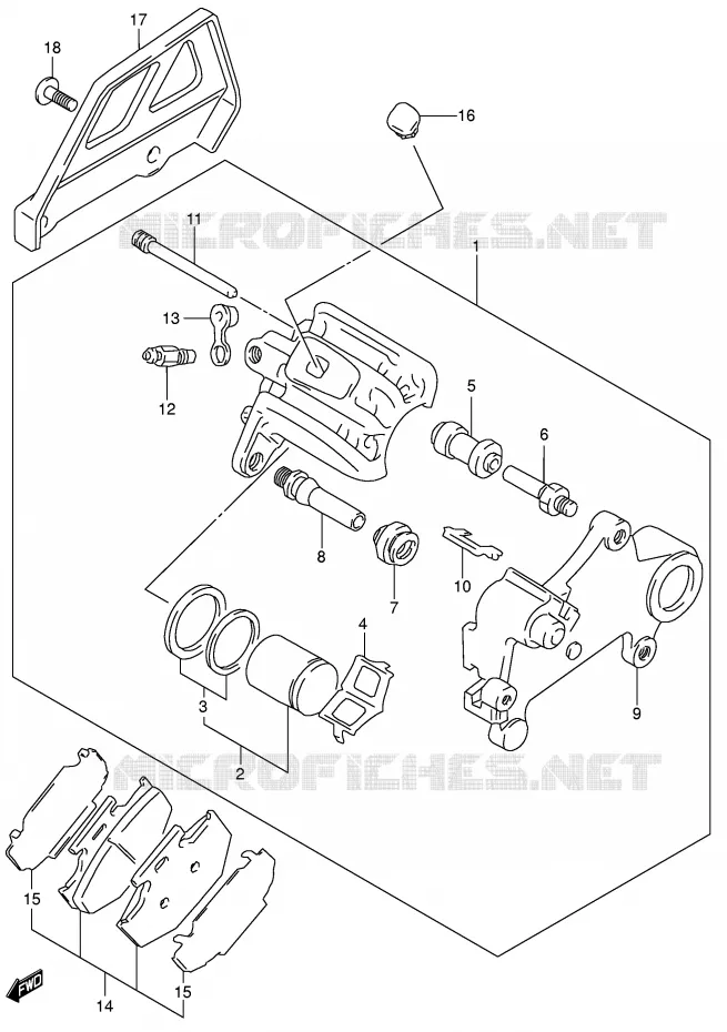 REAR CALIPER Suzuki MOTO 250 DR-Z 2003  DR-Z250K3(E3/E28)