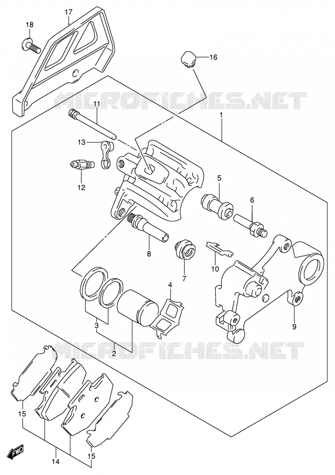 REAR CALIPER Suzuki MOTO 250 DR-Z 2004  DR-Z250K4(E24)