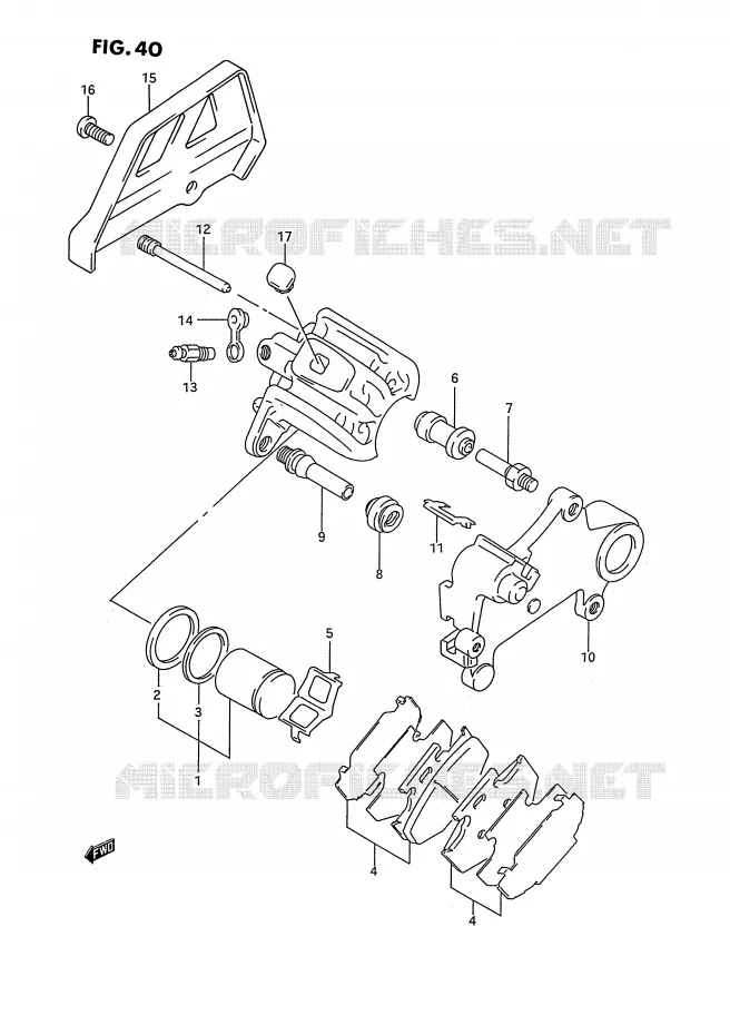REAR CALIPER Suzuki MOTO 250 RMX 1993  RMX250RP(E1)