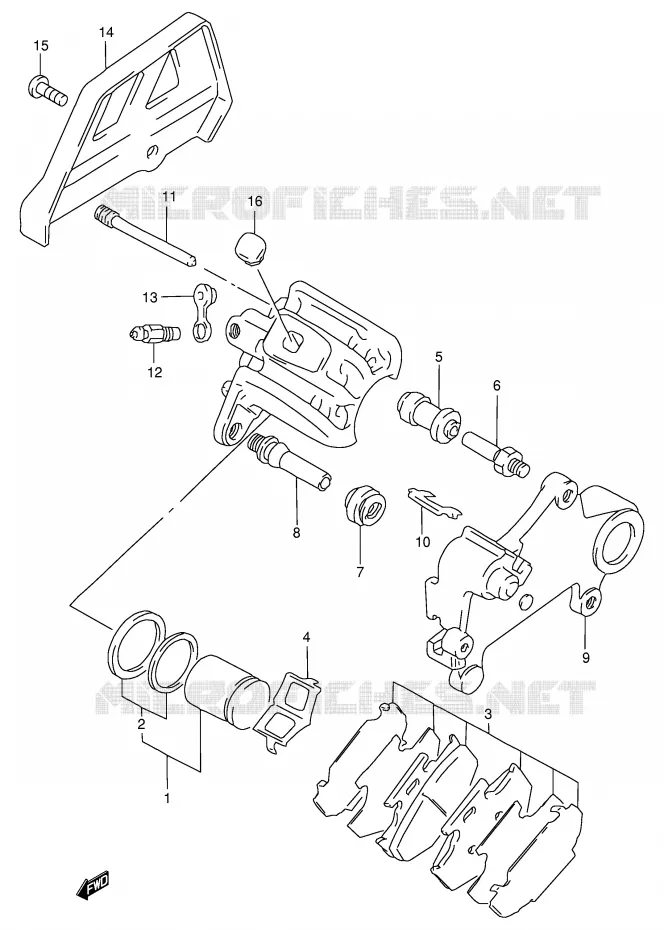 REAR CALIPER Suzuki MOTO 250 RMX 1998  RMX250W(E1)