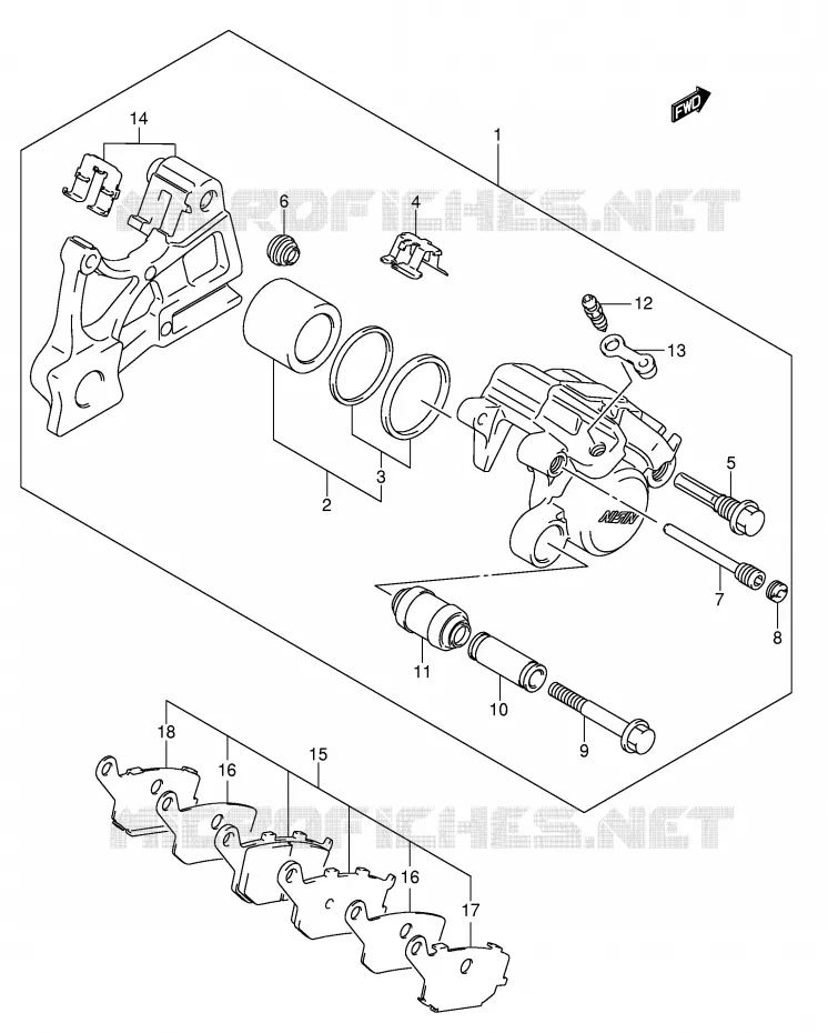 REAR CALIPER (VOIR NOTE) Suzuki MOTO 650 SV-S 2007  SV650SAK7(E2)