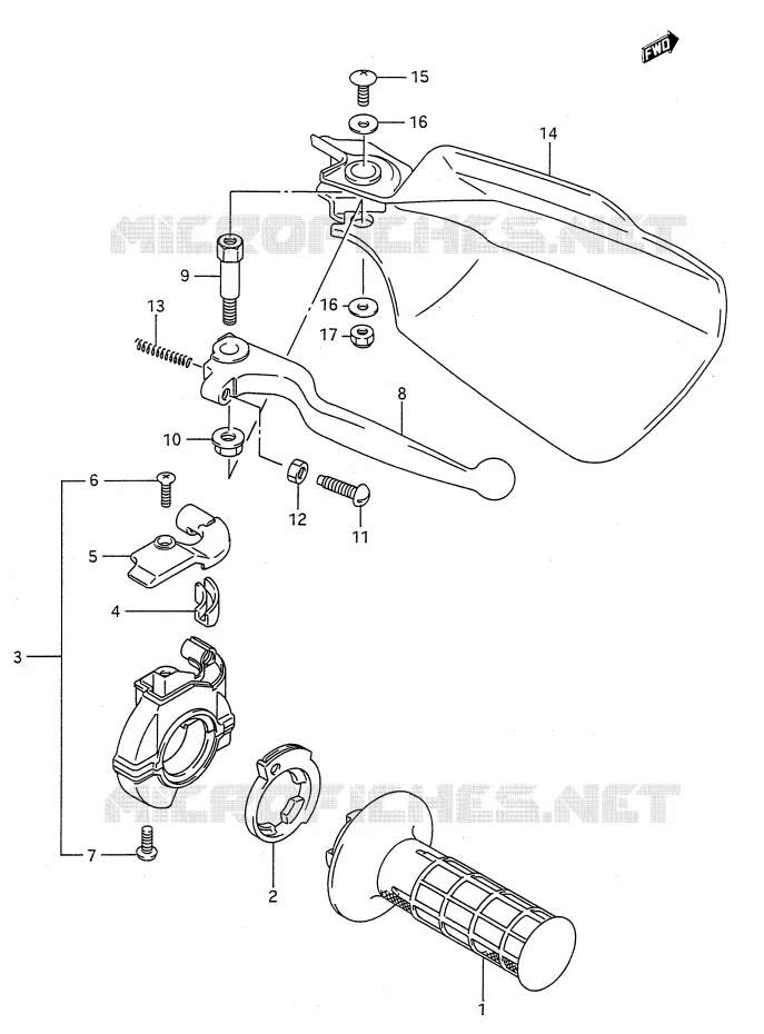 RECHTS KNUCKLE COVER (MODELE K/L/M) Suzuki MOTO 250 RMX 1992  RMX250N(E28)