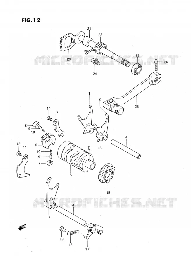 SCHAKELEN ASSY (MODELE G/H/J) Suzuki MOTO 80 RM 1991  RM80XM(E2)