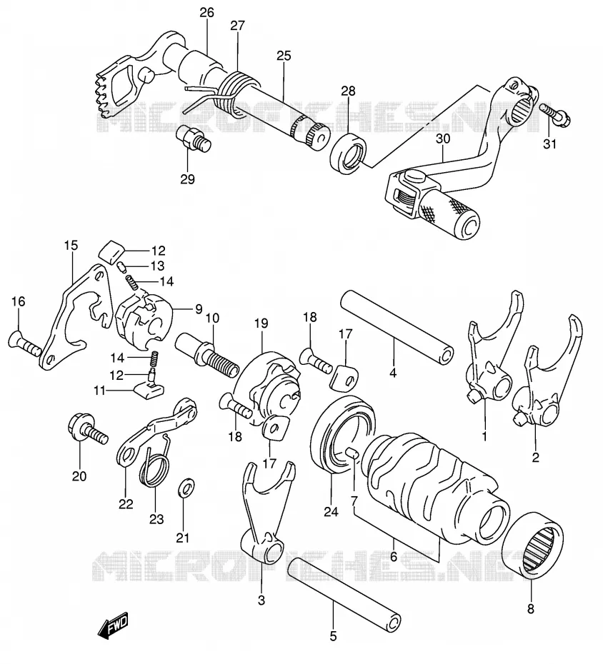 SCHAKELEN ASSY (MODELE K5/K6) Suzuki MOTO 85 RM 2006  RM85K6(P3/P28)