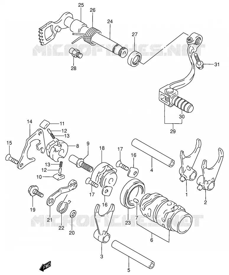 SCHAKELEN ASSY Suzuki MOTO 80 RM 2001  RM80K1(P3/P28)