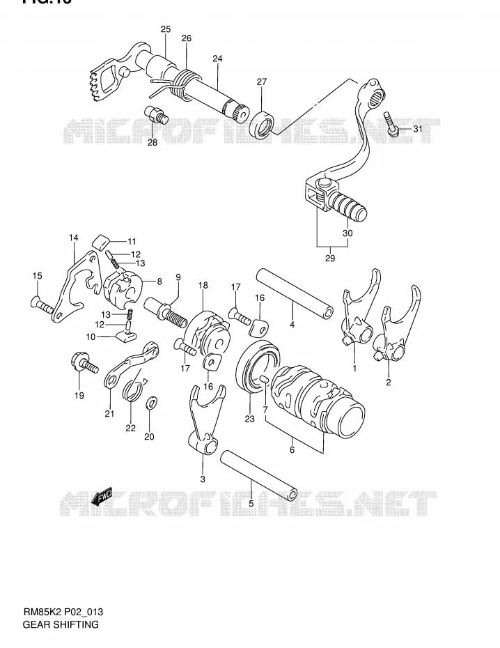SCHAKELEN ASSY Suzuki MOTO 85 RM 2002  RM85K2(P2)