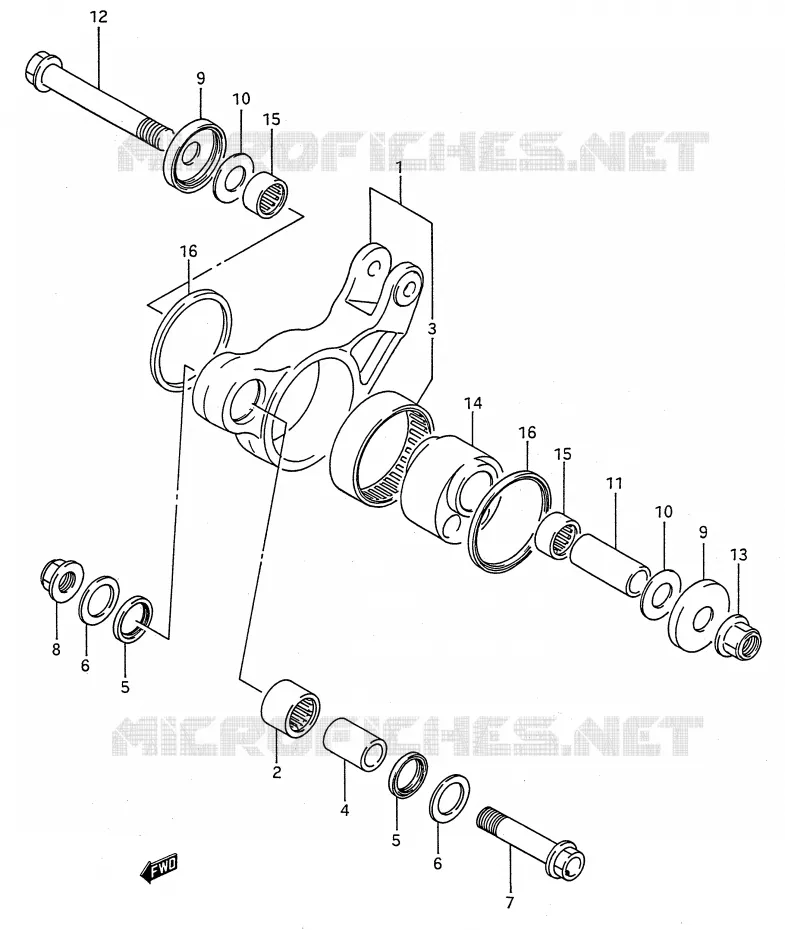 SCHOKBREKER AANEENSCHAKELING (MODELE H/J/K) Suzuki MOTO 80 RM 1993  RM80P(E28)