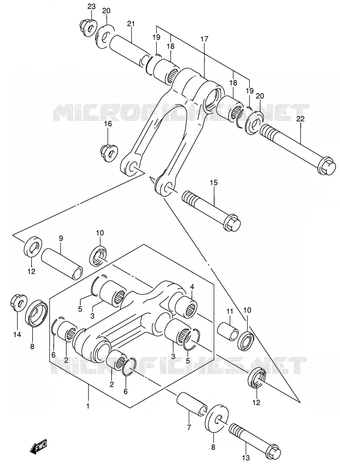 SCHOKBREKER AANEENSCHAKELING (MODELE K4/K5/K6) Suzuki MOTO 85 RM 2003  RM85LK3(P3/P28)