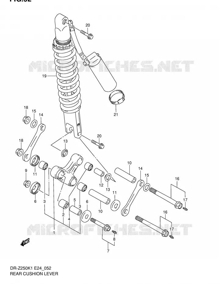 SCHOKBREKER AANEENSCHAKELING Suzuki MOTO 250 DR-Z 2003  DR-Z250K3(E24)