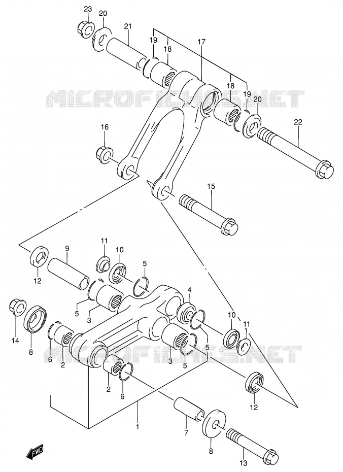 SCHOKBREKER AANEENSCHAKELING Suzuki MOTO 80 RM 2001  RM80K1(P3/P28)